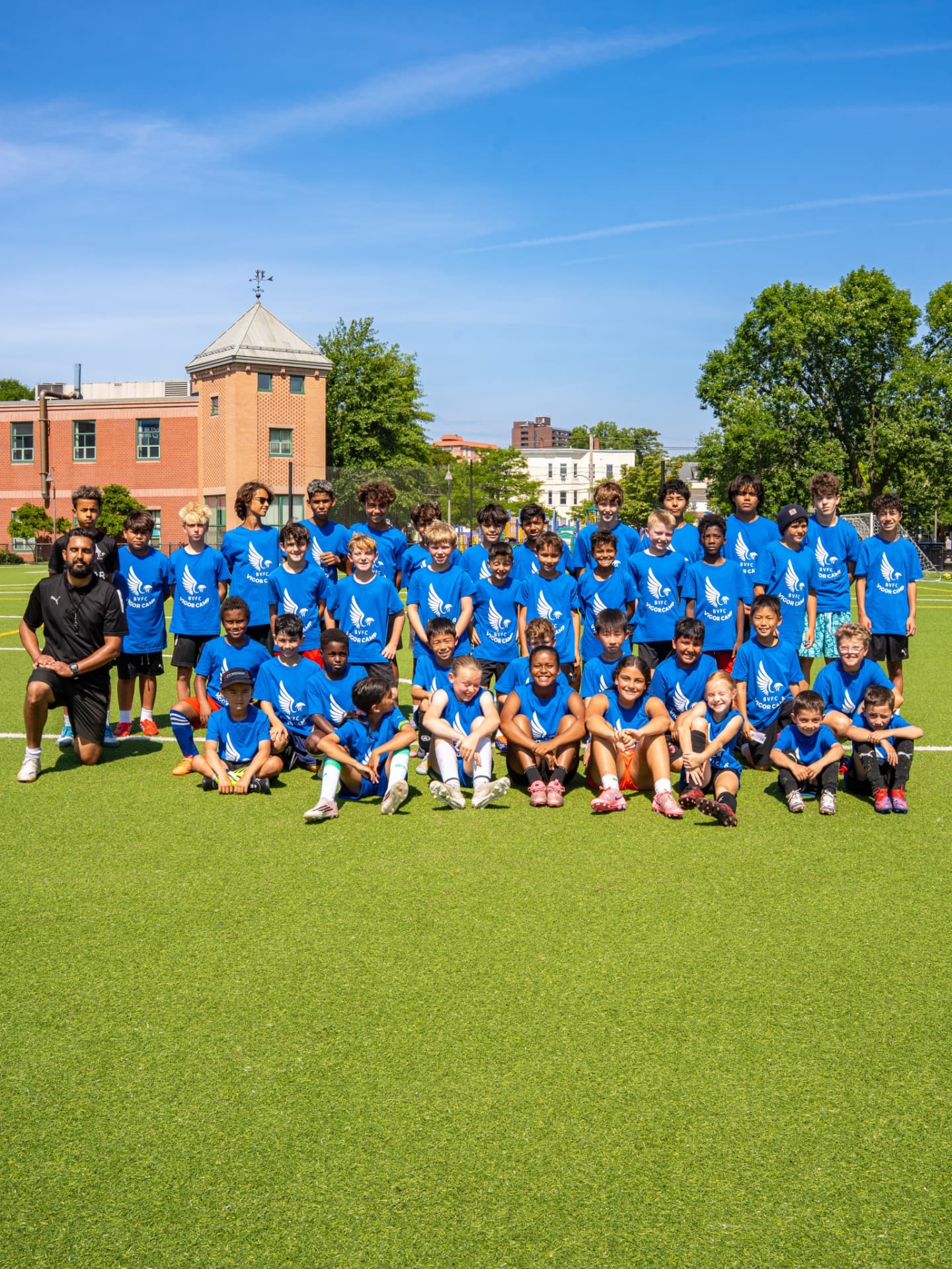 Full BVFC Vigor Camp group photo with coaching staff